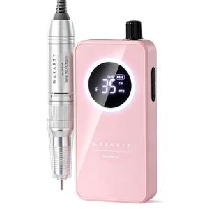 Makartt Rechargeable Nail Drill  35000RPM Electric Nail File,Portable E File for Gel Nail Shaping & Removal, Quiet, Lightweight, 6H Battery, Easy to Use for Beginners at Home , YEEYAN