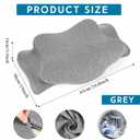 HunnmingRe Cervical Pillow Case Cover Comfortable and Breathable Memory Foam Cervical Neck Pillow Case Cover with Zipper (Gray,Queen Size)