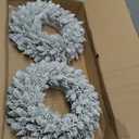 Flocked Pine Candle Ring Wreath (Set of 2)