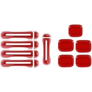 JOSHELA for Jeep JL Tailgate Door Handle Cover Trim Bowl Fit for Jeep Wrangler JL JLU 2018 up 4DR Red Exterior Accessories 10pcs