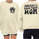 UNIQUEONE Overstimulated Moms Club Sweatshirt for Women Crewneck Mama Sweatshirt Mom shirts Oversized Pullover Tops (XL)