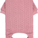 Dog Sweater Turtleneck Knitted Pet Clothes Solid Color Puppy Sweater Warm Dog Sweaters for Small Medium Dogs(Pink&S/M)