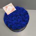 Impouo Forever Flowers, 27 Roses in A Box, Real Preserved Roses, Birthday Gift for Women, Mother's Day, Anniversary Blue Rose