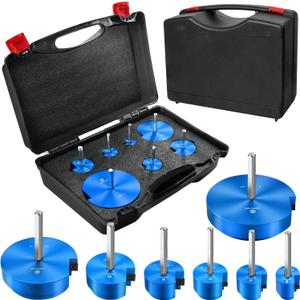 7Pcs PVC Pipe Reamer Kit With 3/4inch, 1inch, 1-1/4inch,1-1/2inch, 2inch, 3inch, 4inch Head Aluminum, PVC Fitting Saver, PVC Socket Saver For SCH40 PVC, ABS PVC Pipe, CPVC, Fit for Standard 1/2" Drill (Blue)