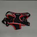 rabbitgoo Dog Harness No Pull with 2 Leash Clips, Adjustable Soft Padded, Reflective Oxford No Choke Pet Vest with Easy Control Handle for Medium Sized Dogs, Black & Red, M