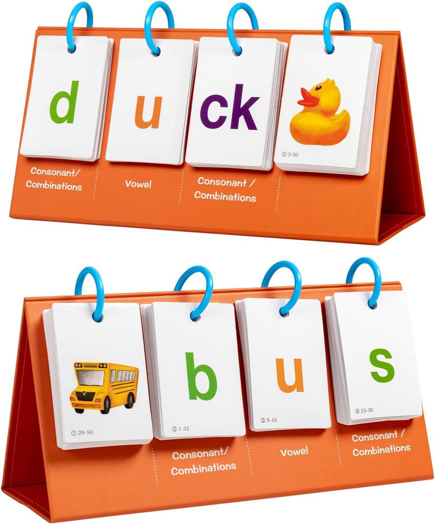 Alened Sight Words Flash Cards for Kindergarten, Phonics Flash Cards, CVC Word Games Pocket Chart, Classroom Learning Activities, Phonics Games for Reading, Speech Therapy Materials for Kids, 11.4''x 5.5''
