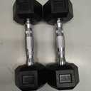French Fitness Rubber Coated Hex Dumbbell 7.5 lbs - Double 