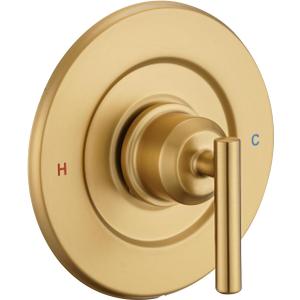 Replacement for Moen Gibson Posi-Temp Pressure-Balancing Valve Only Shower Faucet Trim Kit (Valve& Catridge Not Included), Volume and Temperature Control Level Handle (Brushed Gold)
