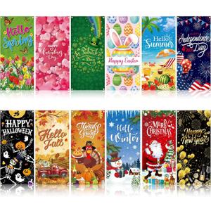 Preboun 12 Pcs Seasonal Door Cover St. Patrick's Day Decoration for Front Door 78 x 35 Inches Spring House Decoration Large Photography Background Banner Holiday Party Decorations