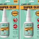 Super CA Glue Liquid, Clear Quick Dry Cyanoacrylate Adhesive for Wood Plastic Leather Metal Pottery Glass Ceramic Shoe Sole Repair, Instant Strong Bond for Jewelry, Craft, 3D Models, Woodworking 2 Pack