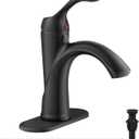 Bathroom Sink Faucet 1 Hole Oil Rubbed Bronze Single Handle Bathroom Faucets Farmhouse RV Lavatory Vanity with Pop Up Drain Parts with Overflow