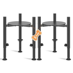 2 Pack Adjustable Dog Bowls Elevated Stand, 4 Heights, Wide 6-10",Oppro Metal Raised Tall Single Food Bowl Holder, Sturdy Lifted Water Feeder with Tray for Medium Large Small Breed,H:8”/10”/12”/13.8”