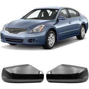 KYYET Gloss Black Side Mirror Cover Cap Fits For 2007 2008 2009 2010 2011 2012 Nissan Altima 2.5L Replace 96302-JB13E 96301-JB13E