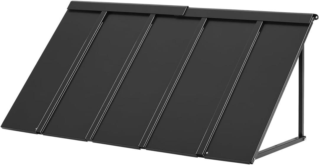 VEVOR Fixed Metal Awning 56 x 24 in, Window Awning Door Canopy, Stable Triangle Steel Frame Awnings for Doors Exterior Rain, and Snow Sunlight Protection for Door Entrance, Windows, Porches, Balconies
