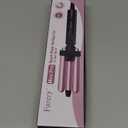 Mini Hair Crimper Hair Waver 3 Temperature Adjustable, 3 Barrel Curling Iron for Short Hair, Hair Crimper for Women Beach Waves, 1/2 Inch for Tight Curls, Travel Size, Dual Voltage, Pouch Bag
