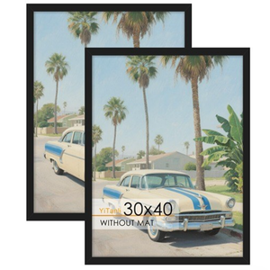 YiTanli  30x40 Picture Frame, for 30x40 in Posters and Art Prints, Horizontal or Vertical Wall Mounting, Black 30x40 Poster Frame, 2 Pack.