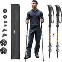 Cascade Mountain Tech Trekking Poles - Aluminum Hiking Walking Sticks with Adjustable Locks Expandable to 54" (Set of 2) , Orange, Quick Lock