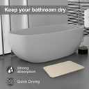 2 Pack Diatomaceous Earth Shower Mat, Stone Bath Mat, Nonslip Super Absorbent Fast-Drying Hard Bath Mat for Bathroom Shower Floor, 23.62 x 15.35 inch, Grey and White Pattern