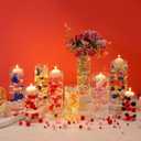 10000 Pcs Clear Vase Filler Beads and 150 Pcs Floating Pearls for Centerpieces Gold and Blue No Hole Floating Beads for Vases Home Weddings Centerpieces Table Party Decor