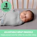 SwaddleMe by Ingenuity Original Swaddle, 100% Cotton, Improves Sleep & Calms Startle Reflex, 3-6 Months, 14-18 lbs, 1.0 TOG, 3-Pack, Baby Swaddle Blanket - Mountaineer