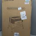ANGELBLISS Baby Bassinet Bedside Sleeper, Easy Folding Portable Bassinet for Baby with Wheels, Adjustable Height, Included Mattress (Beige)