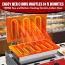 CROSSON Commercial 6PCS Waffle Stick Maker, Non-Stick Triple-Layer Coating Corn Hot Dog Waffle Iron W/ 140-480 Temp Range and 5 Minutes Timer, Machine for Restaurant Bakery Snack Bar-120V/1600W