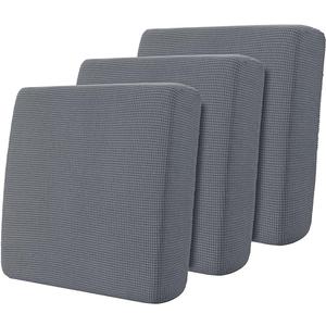 Hokway Stretch Couch Cushion Covers, 3 Piece Individual Sofa Cushion SlipcoversJacquard Sofa Seat Slipcover Set, Non-Slip Protector for Cushion (LightGray,Small-3PC)