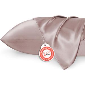 Bedsure Satin Pillowcase 2 Pack Similar to Silk Pillow Cases Standard Size, Pillow Case for Sleeping Women with Envelope Closure, Gifts for Women Men, Dusty Rose, 20x26 Inches, 2pcs