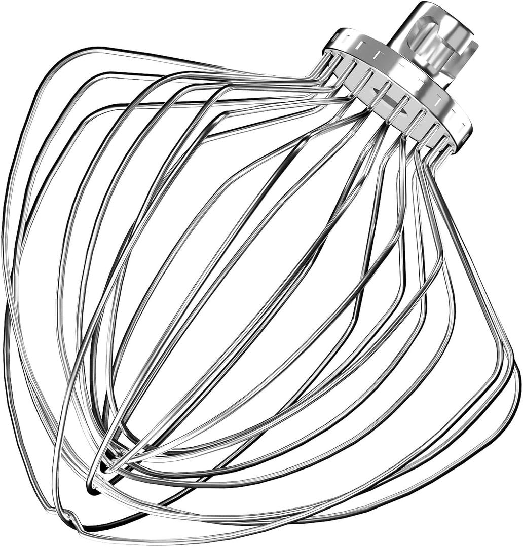 KN211WW Stainless Steel 11-Wire Whip Attachment for KitchenAid Bowl-Lift Mixer 7 Quart Bowl, Stainless Steel Whisk Replacement for Kitchen Aid Mixer, Dishwasher Safe, Egg Heavy Cream Beater.