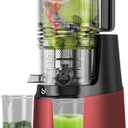 Wide Feed Slow Masticating Juicer, Whole Fruits & Vegetables, No Pre-Cutting Needed,Maximize Nutrient & Juice Yield,Red