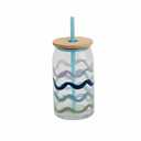 Multi-function Glass Cup with Lid Transparent Juice Tumbler with Straw for Cold Beverages for Home Cafes and Parties 15.2 oz