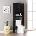 Spirich Over The Toilet Cabinet for Bathroom Storage, Above Toilet Storage Cabinet with Doors and Adjustable Shelves, Espresso, 24.8 Inches X 9 Inches X 66 Inches