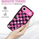 Btscase Compatible with iPhone Air Case 6.5 Inch 2025,Marble Pattern 3 in 1 Heavy Duty Shockproof Full Body Rugged Hard PC+Soft Silicone Drop Protective Women Girl Phone Cases, Black Pink