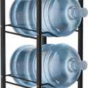mocomax 5 Gallon Water Jug Rack, 4 Tier Detachable Water Bottle Holder With Storage Shelf, Heavy Duty Water Jug Dispenser Stand Organizer for Kitchen, Office, Home, Black