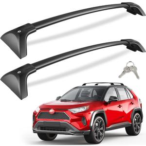 KINGGERI Lockable 260lbs Roof Rack Cross Bars Fit for Toyota RAV4 2019-2025 | Aluminum Heavy Duty Crossbar Anti-Theft Metal (Not for Adventure/TRD Off-Road/Hybrid Woodland Edition/22-25LE)