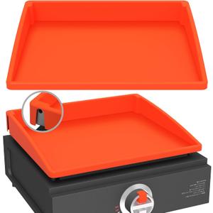 Silicone Griddle Mat Cover for Blackstone - 17 Inch True All-Encompassing Coverage Heavy Duty Food Grade Grill Buddy Mat, All Season Cooking Surface Protective Cover (Orange)