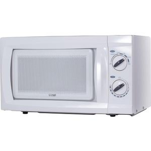 COMMERCIAL CHEF 0.6 Cubic Foot Microwave with 6 Power Levels, Small Microwave with Push Button Door, 700W Countertop with 30 Minute Timer and Mechanical Dial Controls, White