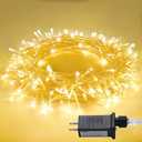 JMEXSUSS 100 LED String Lights Indoor Bedroom, 8 Modes Warm White Christmas Lights Plug in, 33ft Connectable Room Fairy Twinkle Light Outdoor for Mirror Room Home Garden Xmas Tree