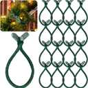 Jutom 16 Pcs 20 Inches Christmas Velvet Garland Ties Decorative Banister Twist Ties Reusable and Flexible for Xmas Light Banisters Home Stairways Railings Decoration