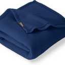 Bare Home Polar Fleece Blanket - Throw - Dark Blue - Warm & Cozy - Premium Fleece for Bed, Sofa, Camping, Travel and Cold Nights - Lightweight Blanket (Throw, Dark Blue)