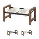 6.3inch Ceramic Adjustable Raised Double Bowls Set with Stand, 3 Heights Elevated, 2 Placement Options,Food and Water Bowls for Adult Cat Small and Medium Dog(Reactived Glaze -White)