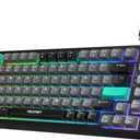 TECKNET Gaming Keyboard, 75% Wired Keyboard, RGB Backlit, 82-Keys with Volume Knob Control, 26 Keys Anti-ghosting, Whisper Quiet Gaming Switch Travel Friendly for Windows Laptop PC Mac-Grey