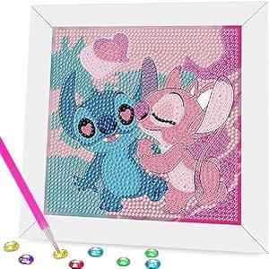 5D Diamond Art Painting Kits for Kids with Wooden Frame - Diamond Art for Kids Ages 6-8-10-12,DIY Art and Crafts Big Gem Gift Diamond Dots Painting by Number Kit Home Wall Decoration(7X7 inch)