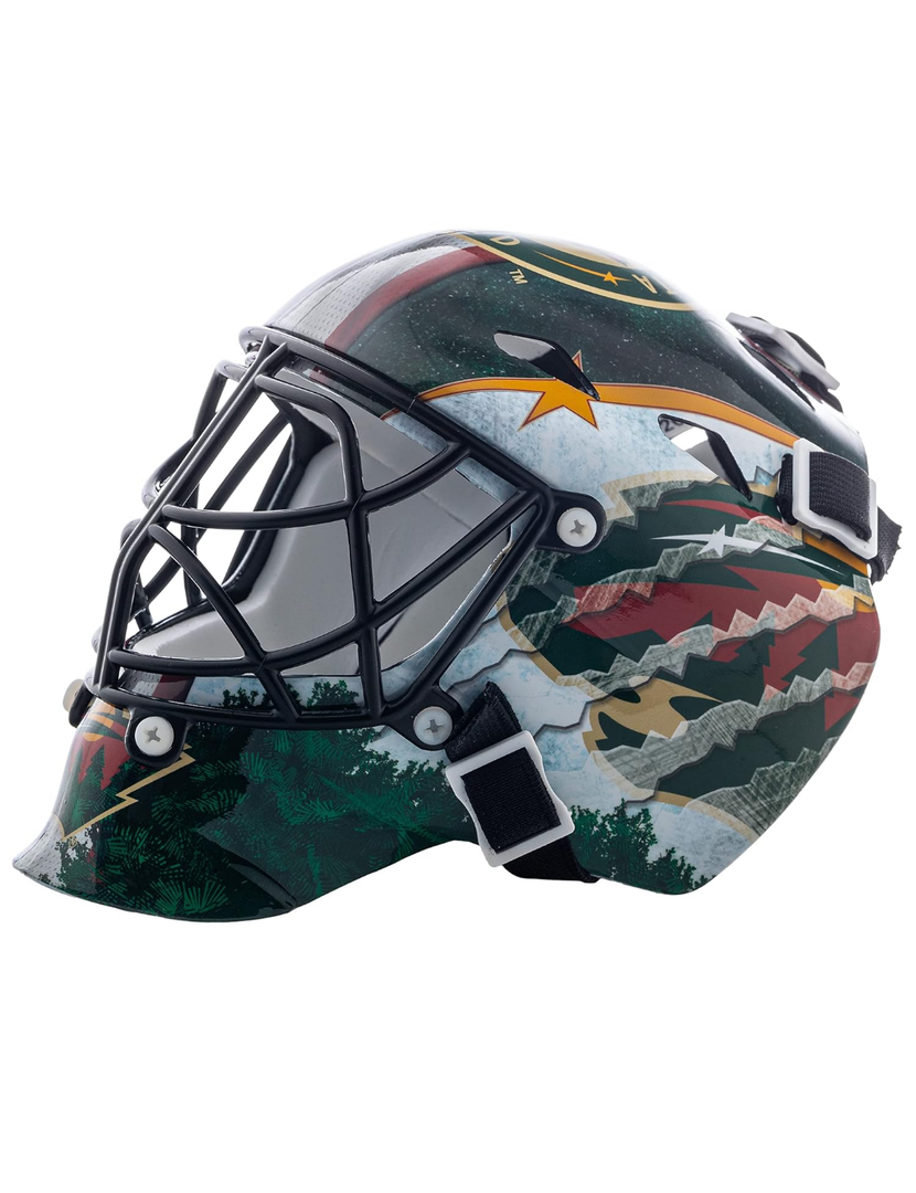 Franklin Sports NHL Team Logo Mini Hockey Goalie Mask with Case - Collectible Goalie Mask with Official NHL Logos and Colors