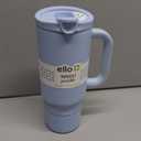 Ello Port 30oz Tumbler with Carry Loop & Integrated Handle, Vacuum Insulated Stainless Steel Reusable Water Bottle, Travel Mug with Leak Proof Lid & Straw, Perfect for Iced Coffee & Tea, Halogen Blue