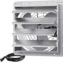 18 Inch Shutter Exhaust Fan, Aluminum Wall Mounted Exhaust Fan, 2678 CFM High Speed Automatic Shutter Attic Fan, Vent Fan For Greenhouse,Shed,Shop,Garage