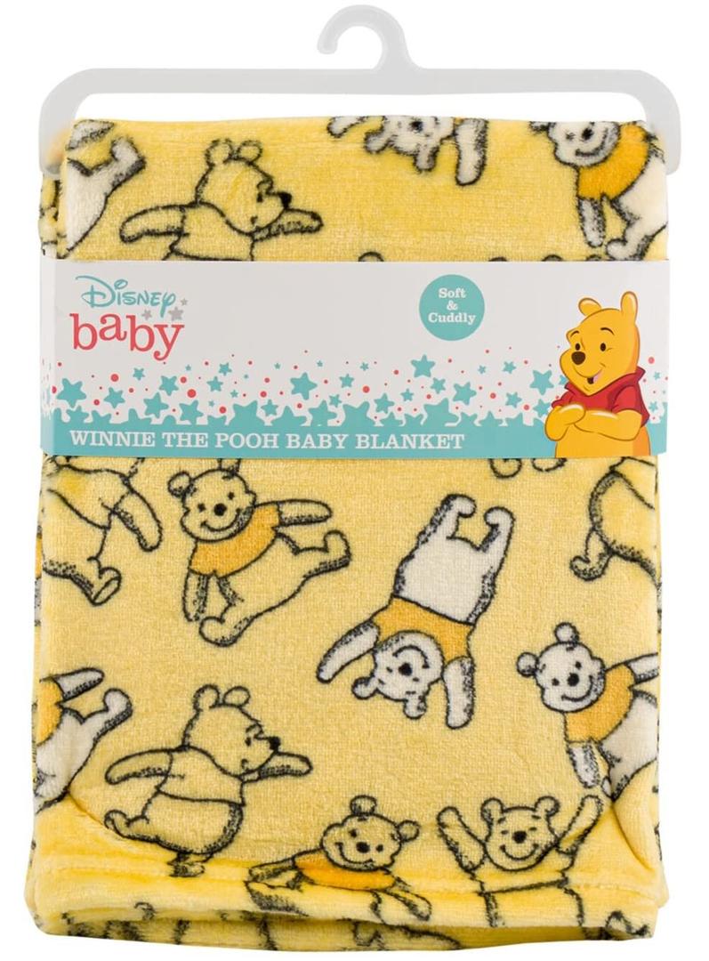 Disney Cudlie Baby Winnie The Pooh 1-Ply Flannel Fleece with Happy Days Print