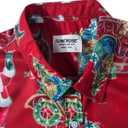 TUNEVUSE Mens Christmas Shirt Ugly Santa Claus Party Printed Short Sleeve Funny Casual Hawaiian Xmas Shirts Top (Red, M)