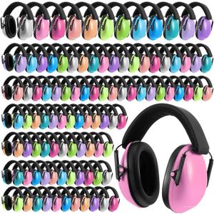 Amylove 100 Pcs Kids Ear Protection Noise Cancelling Headphones Noise Reduction Ear Muffs 27dB Hearing Protection (12 Colors)