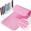 Non-Slip Bath Tub Mat, 39x16 Inch Extra Large Shower Mat with Drain Holes & Suction Cups, Machine Washable, Pink